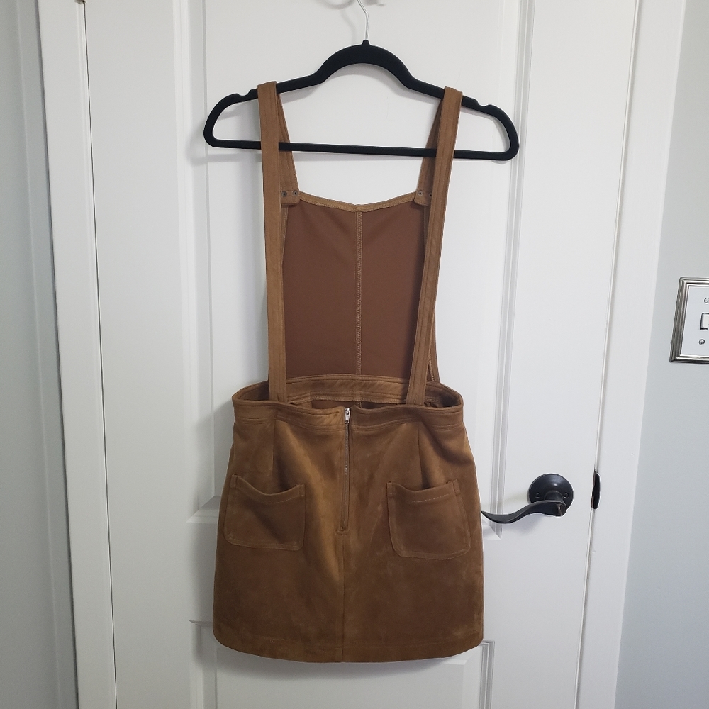 JACK BY BB DAKOTA Brown Faux Suede Pinafore Dress - Picture 3 of 8